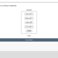 Magnitude values arrange according greatest transcribed text show